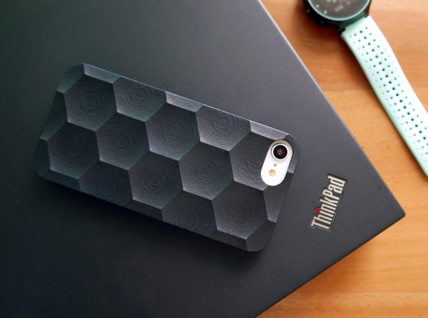 iPhone 7 & 8 case_Hexagon in Black Premium Versatile Plastic
