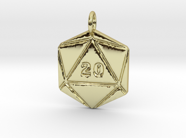 D20 Pendant - Precious in 18k Gold Plated Brass