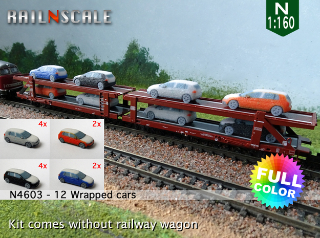 12 Wrapped cars (N 1:160) in Natural Full Color Sandstone