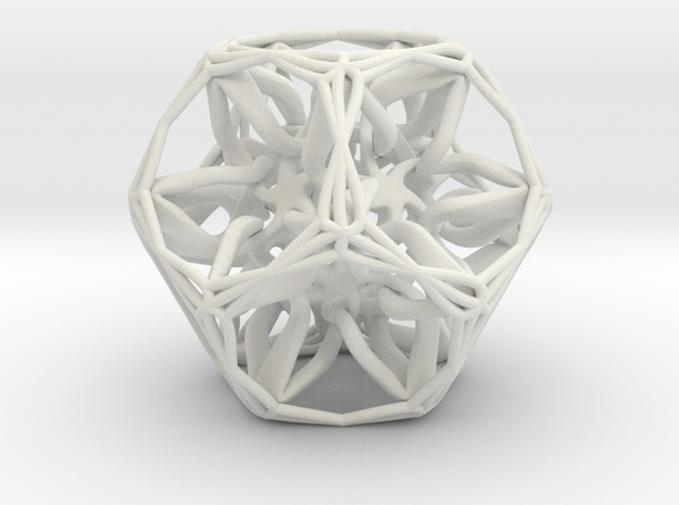 Organic Dodecahedron star nest in White Natural Versatile Plastic