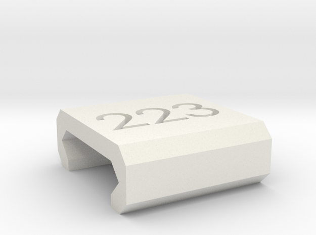 Caliber Marker - Picatinny - 223 in White Natural Versatile Plastic
