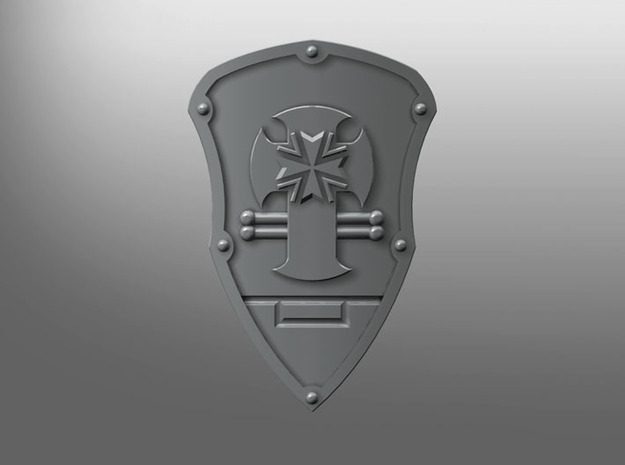 Iron Fist ptrn Energy Shield (B. Teutons) (right) in Gray Fine Detail Plastic: Small