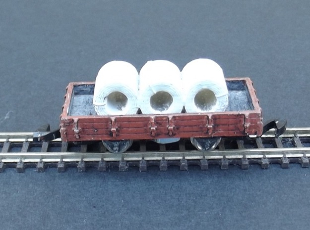 Wagon Plat Load Coil Wide - Nm - 1:160 in Tan Fine Detail Plastic