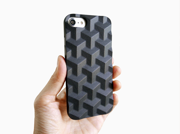 iPhone 7 & 8 case_Cube in Black Premium Versatile Plastic