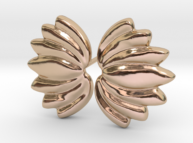 Lotus018 Earrings 1mm in 14k Rose Gold Plated Brass