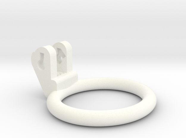 New Fun Cage - Ring - 51x46mm - Wide Oval in White Processed Versatile Plastic