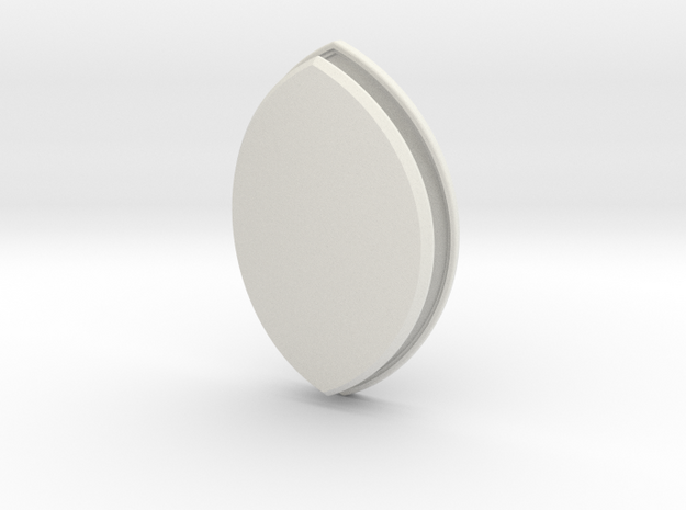 Lens Oval (Framed) in White Natural Versatile Plastic: Small