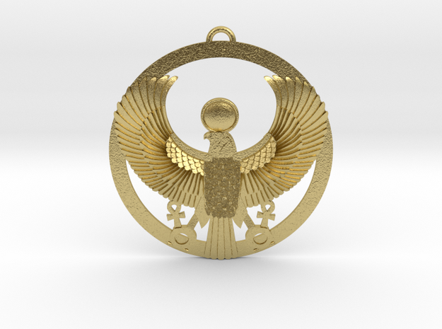 Horus-Ra Pendant 1.6" in Natural Brass