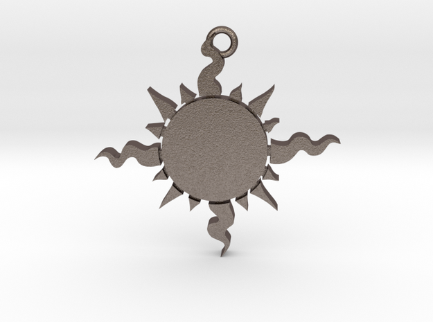 Light (Sun) Pendant in Polished Bronzed-Silver Steel