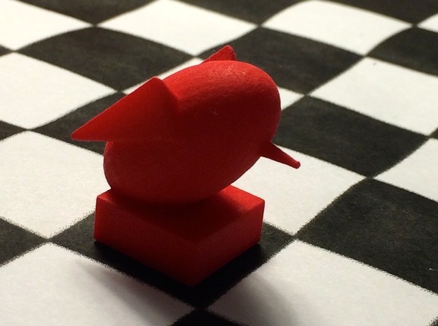 Rook-shaped Rook in Red Processed Versatile Plastic