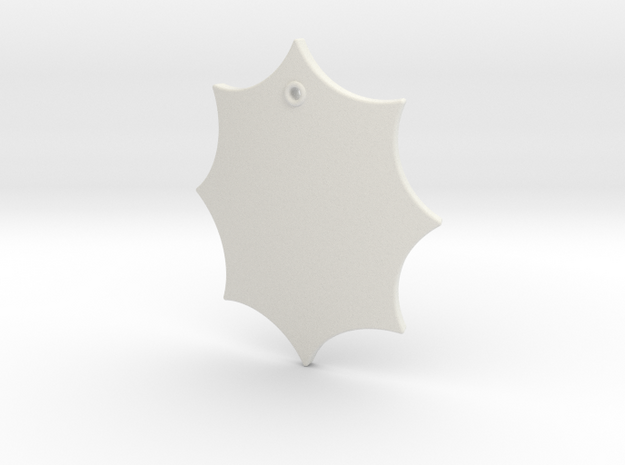 Elaborate Lozenge w/ Eyelet (Plain) in White Natural Versatile Plastic: Small