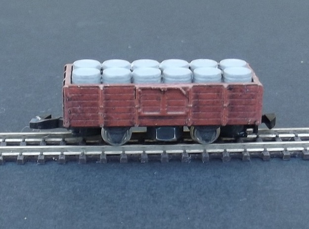 Wagon Set 3 - 3 x Tombereau - Nm - 1:160 in Tan Fine Detail Plastic