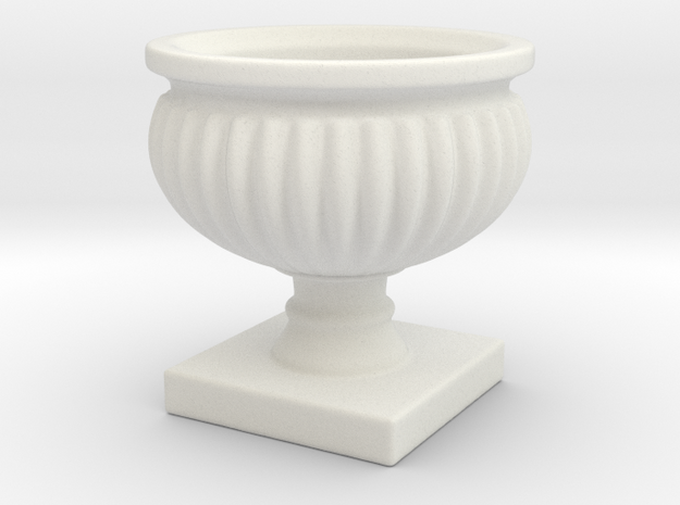 Planter Urn Hollow Form 2017-0010 Porcelain in White Natural Versatile Plastic: 1:12