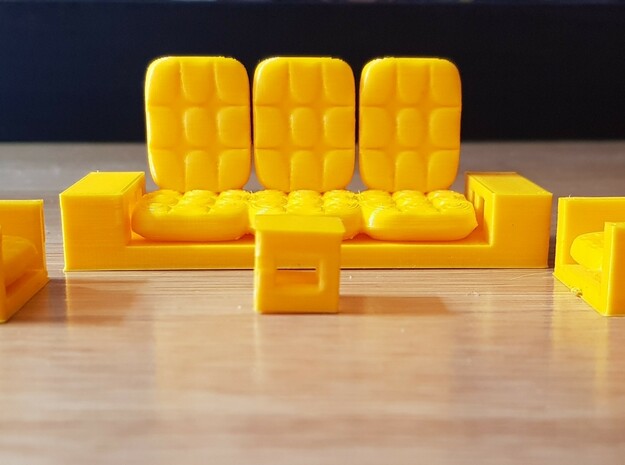 chairs and table in Yellow Processed Versatile Plastic