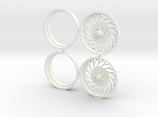Swirl 1/8 drag front pr 17" in White Processed Versatile Plastic