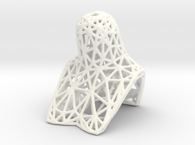 BJD BUST for MSD heads, lattice version in White Processed Versatile Plastic