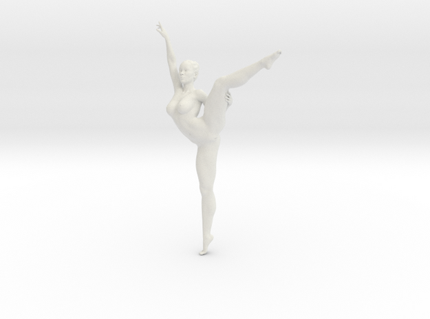 Scale 1:6 Nude ballet dancer poses 002 in White Natural Versatile Plastic: Extra Large