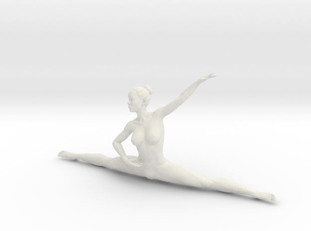 Scale 1:6 Nude ballet dancer poses 010 in White Natural Versatile Plastic: Extra Large