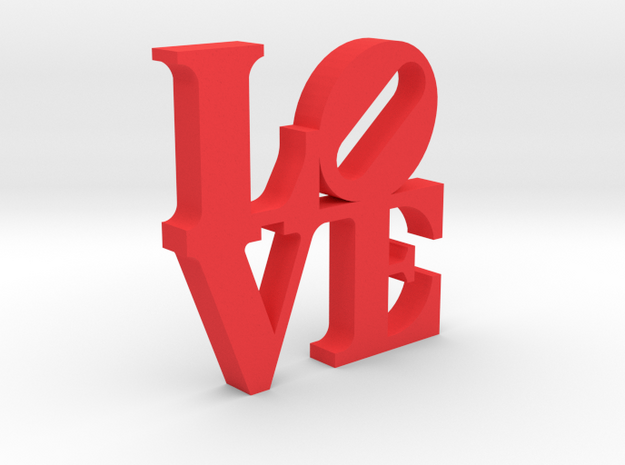 LOVE Sculpture 2 in Red Processed Versatile Plastic
