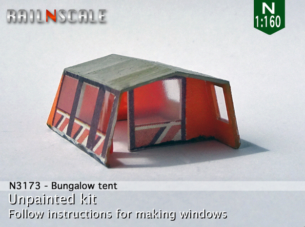 Bungalow tent (N 1:160) in Tan Fine Detail Plastic