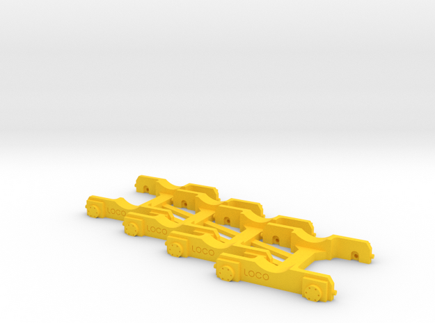 4 x "Loco Buggy V 1.0" H0 (1:87) in Yellow Processed Versatile Plastic