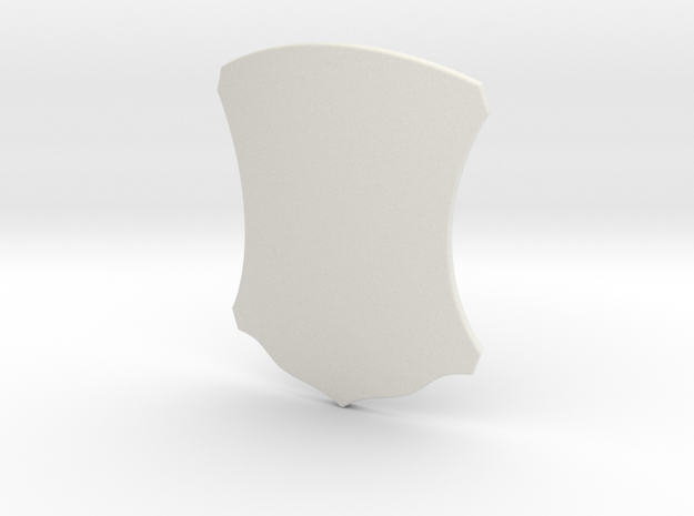 Elegant Shield (Plain) in White Natural Versatile Plastic: Small