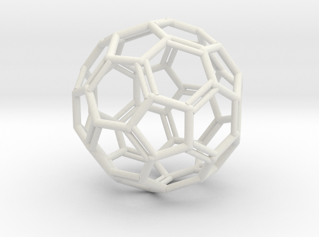 #42 Ih buckminsterfullerene in White Natural Versatile Plastic