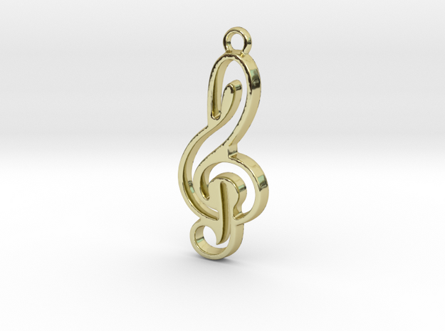 Negative space key note in 18k Gold Plated Brass