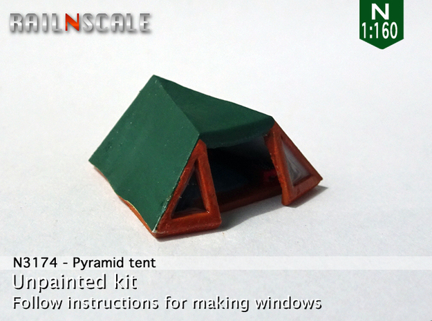 Pyramid tent (N 1:160) in Tan Fine Detail Plastic