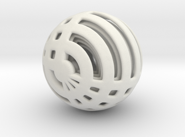 Looped Arrayed Sphere in White Natural Versatile Plastic