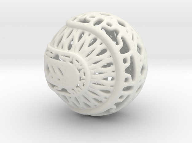 Tree of life sphere perforated in White Natural Versatile Plastic