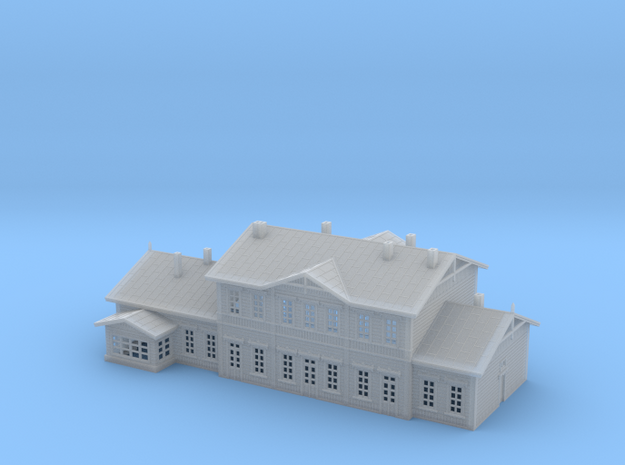 Wooden Train Station in Smooth Fine Detail Plastic