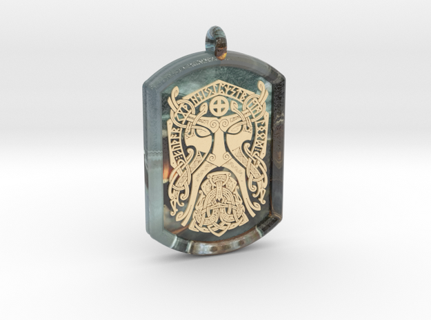 Thor  Knotwork Norse Pendant  in Glossy Full Color Sandstone