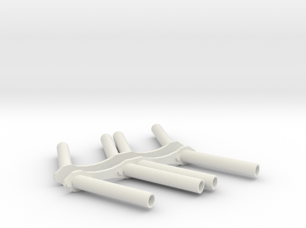 1:8 Straight pipe Small Block Chevy Custom Headers in White Natural Versatile Plastic