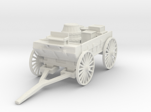 HO Scale Loaded Wagon in White Natural Versatile Plastic