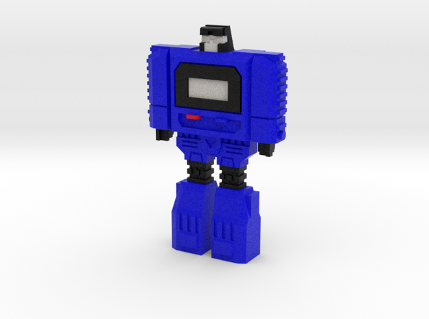 Retro Time Robot (Blue) in Natural Full Color Sandstone