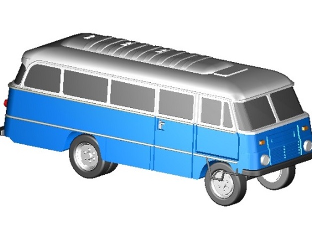 Robur-Bus (Z,1:220) in Tan Fine Detail Plastic