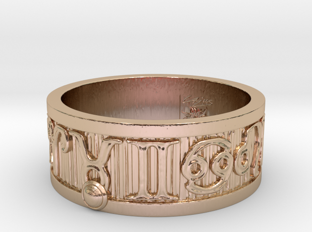 Zodiac Sign Ring Taurus / 22.5mm in 14k Rose Gold Plated Brass