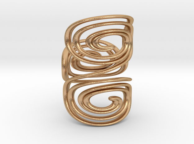 Water triple spiral ring in Natural Bronze