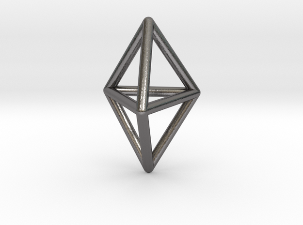 0752 J12 Triangular Bipyramid E (a=1cm) #1 in Polished Nickel Steel