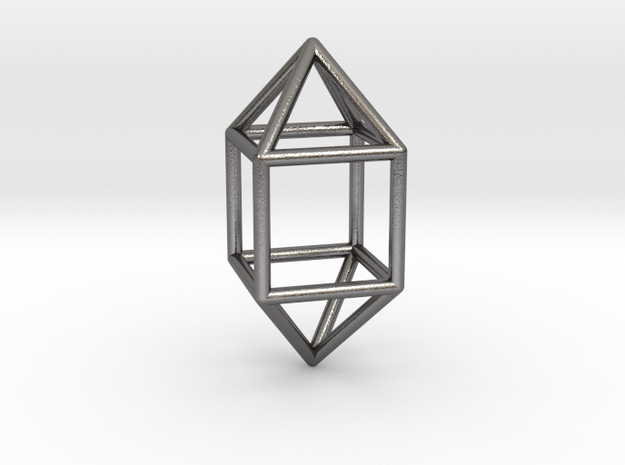 0758 J15 Elongated Square Dipyramid (a=1cm) #1 in Polished Nickel Steel