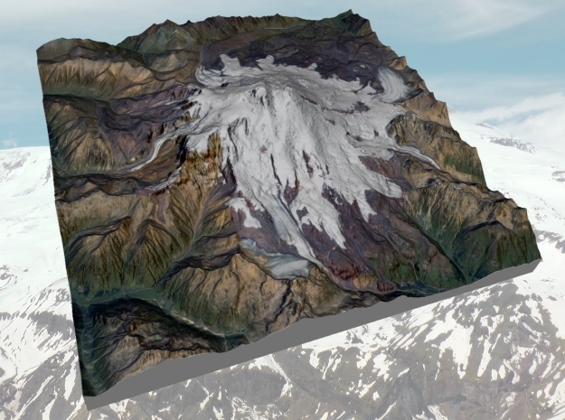 Mount Elbrus Map: 8"x8" in Natural Full Color Sandstone