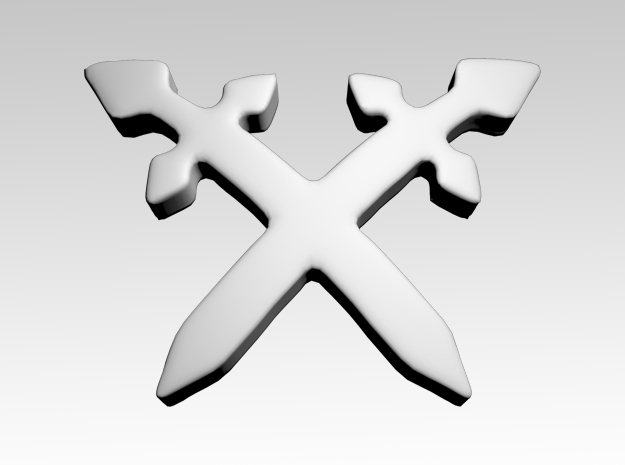 Crossed Swords 3 Shoulder Icons x50 in Tan Fine Detail Plastic