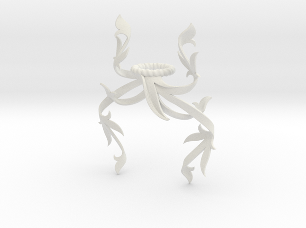 Dragonfly Mantling (Asymmetrical) in White Natural Versatile Plastic: Small