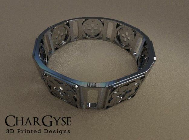 Bangle - Eight Petals Crossed in Smooth Fine Detail Plastic