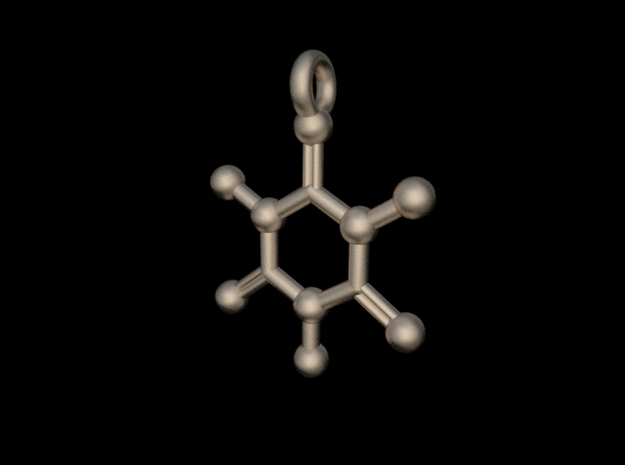 Chlorine Molecule in Polished Bronzed-Silver Steel