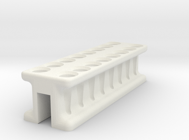 8-Tube PCR Strip Magnetic Concentrator Stand V1 in White Premium Versatile Plastic