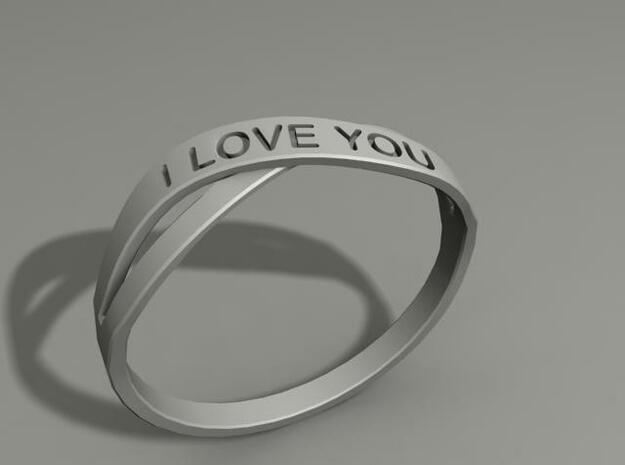 I Love You ring US11 size in White Natural Versatile Plastic