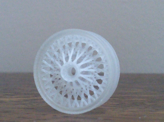 British style wire wheel in Clear Ultra Fine Detail Plastic