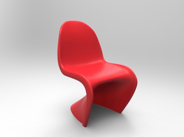Panton Chair 10.7cm (4.2 inches) Height in Red Processed Versatile Plastic